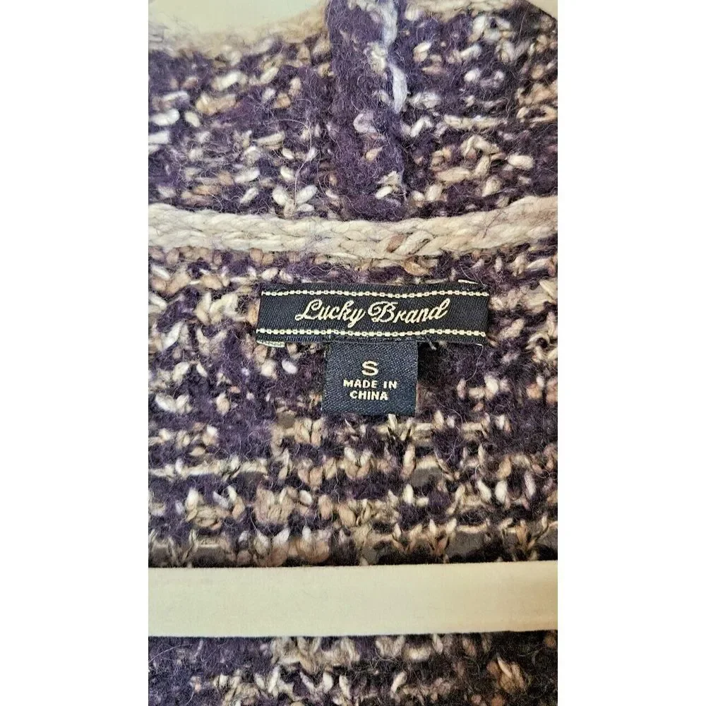 Lucky Brand western drapey open front cardigan coton wool blend woman Sz Small‎